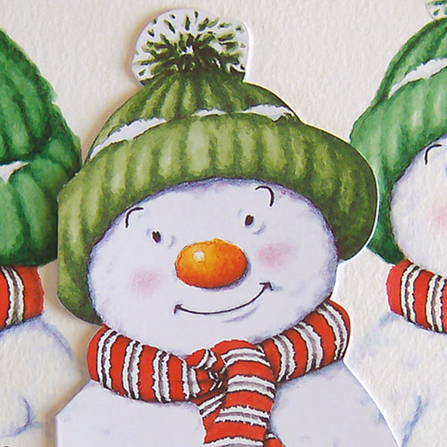 Adnams Snowman card illustrated by Anne Steel